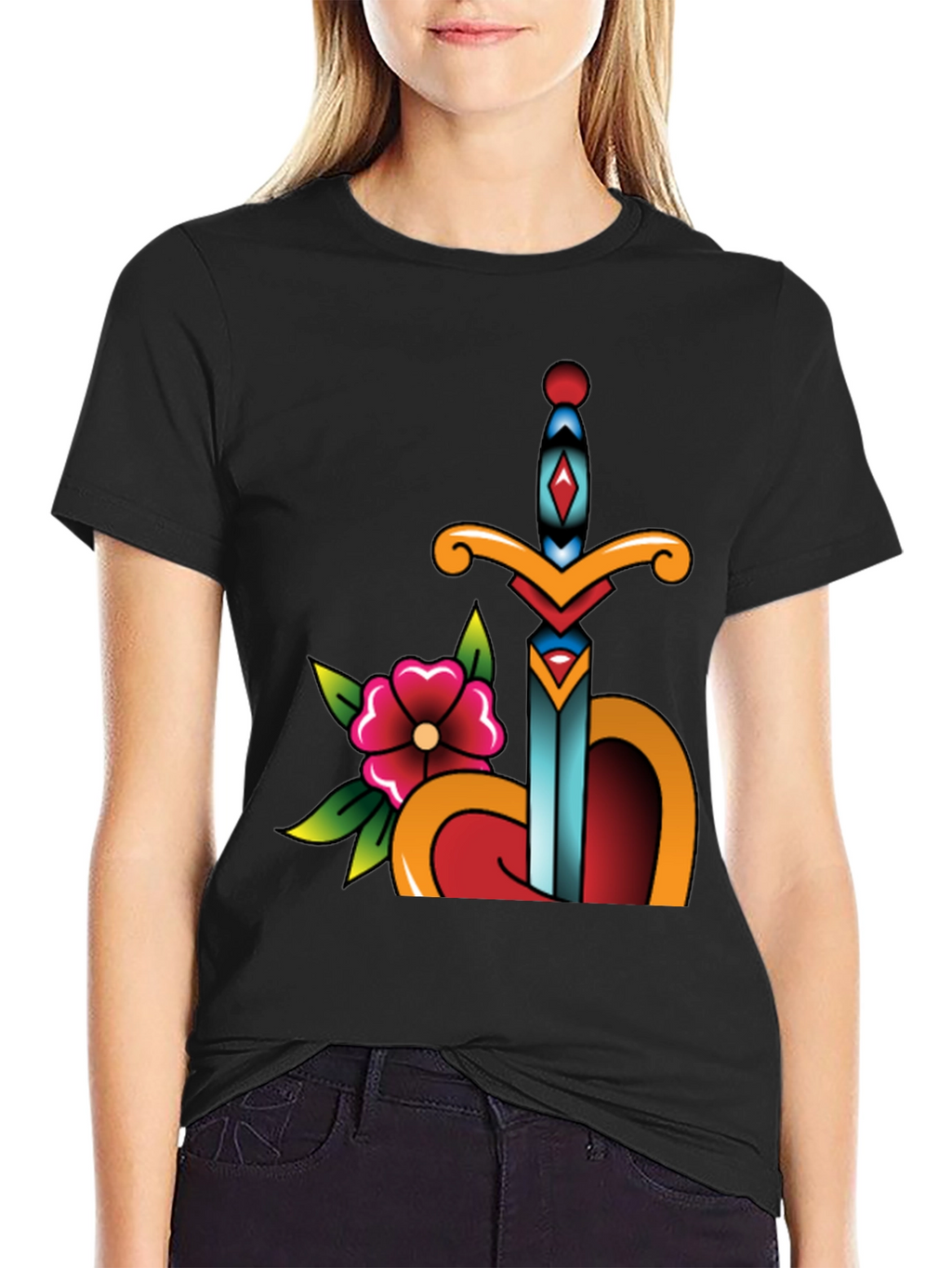 Sword Through Heart Graphic Tee