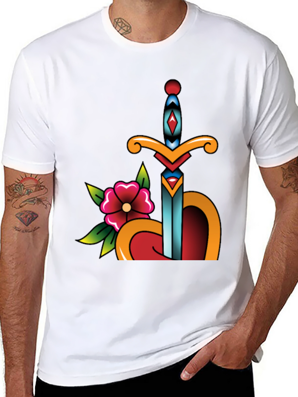 Sword Through Heart Graphic Tee