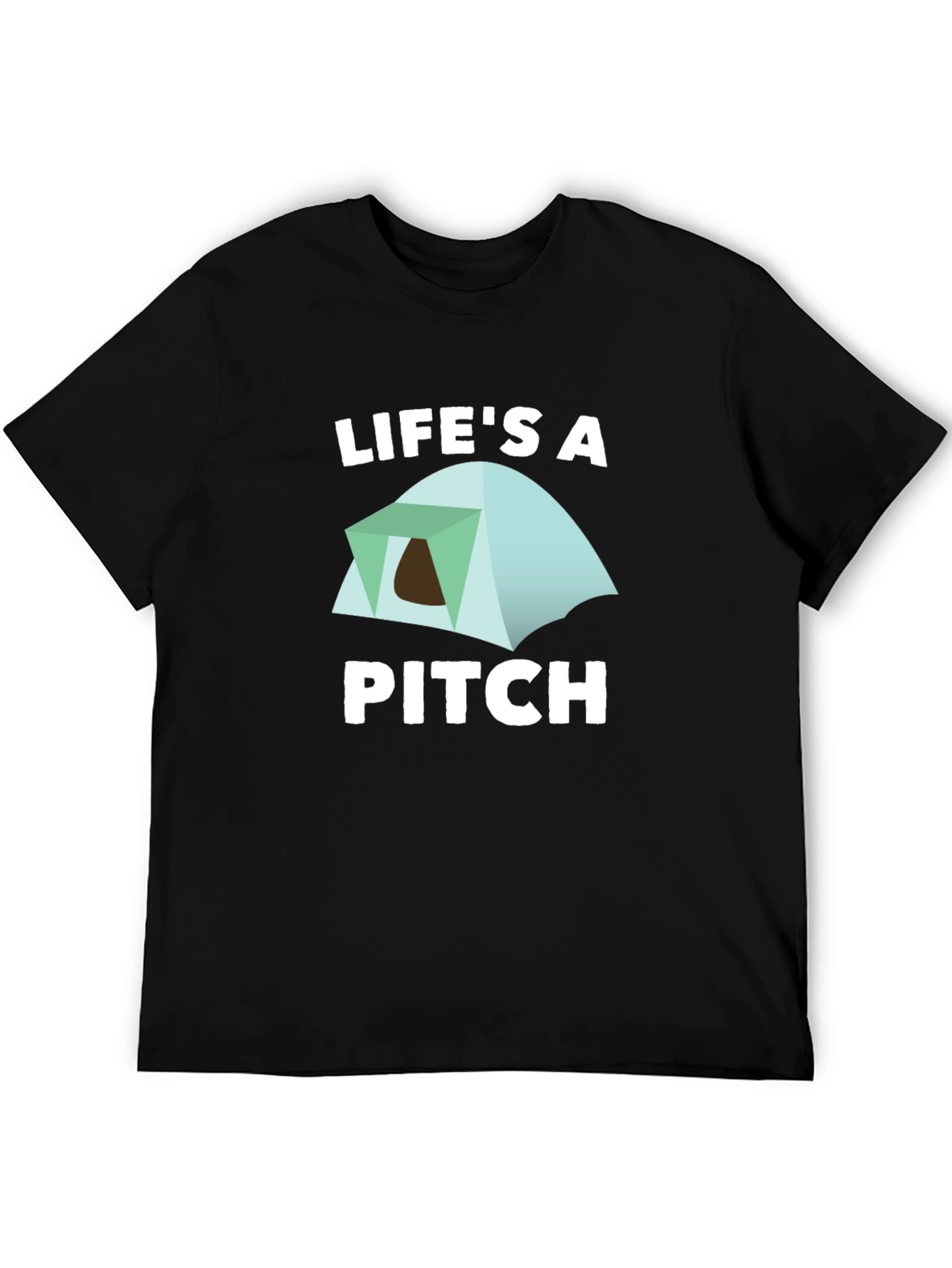 Lifes a Pitch Camping T-Shirt - Black