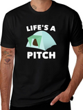 Lifes a Pitch Camping T-Shirt - Black