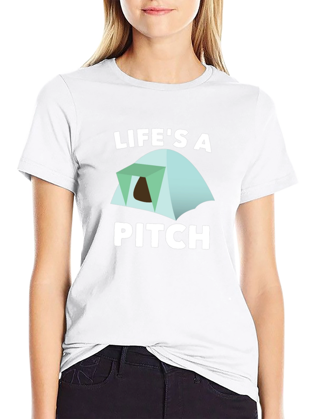 Lifes a Pitch Camping T-Shirt - Black