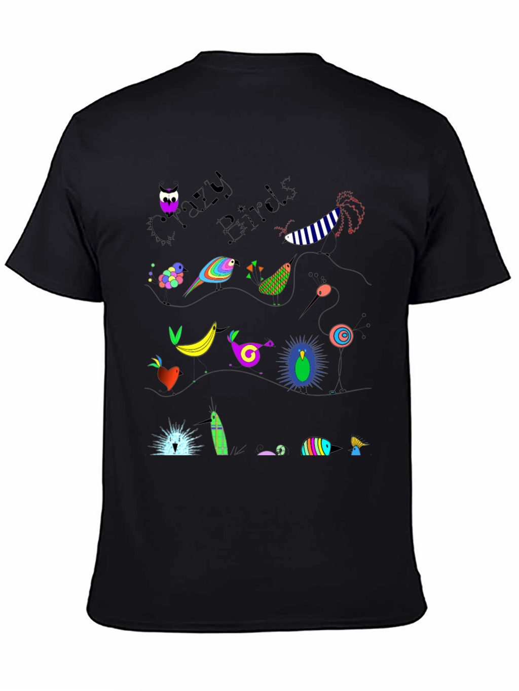 Crazy Birds Graphic T-Shirt