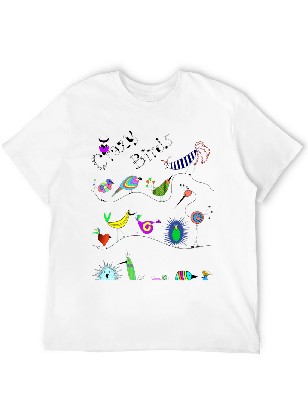 Crazy Birds Graphic T-Shirt