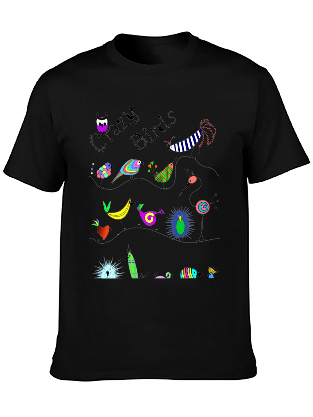 Crazy Birds Graphic T-Shirt