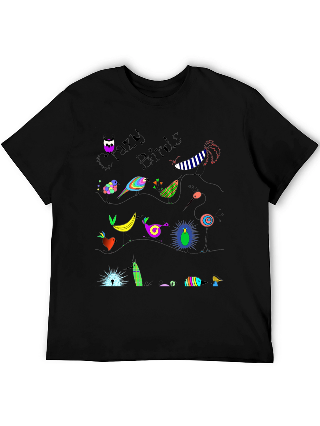 Crazy Birds Graphic T-Shirt