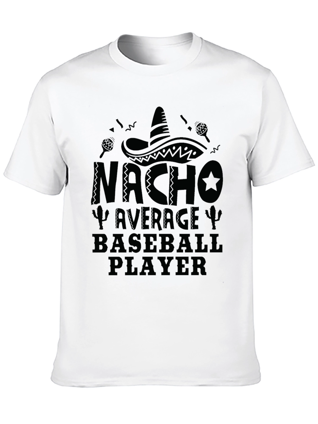 Nacho Average Baseball Player Black T-Shirt