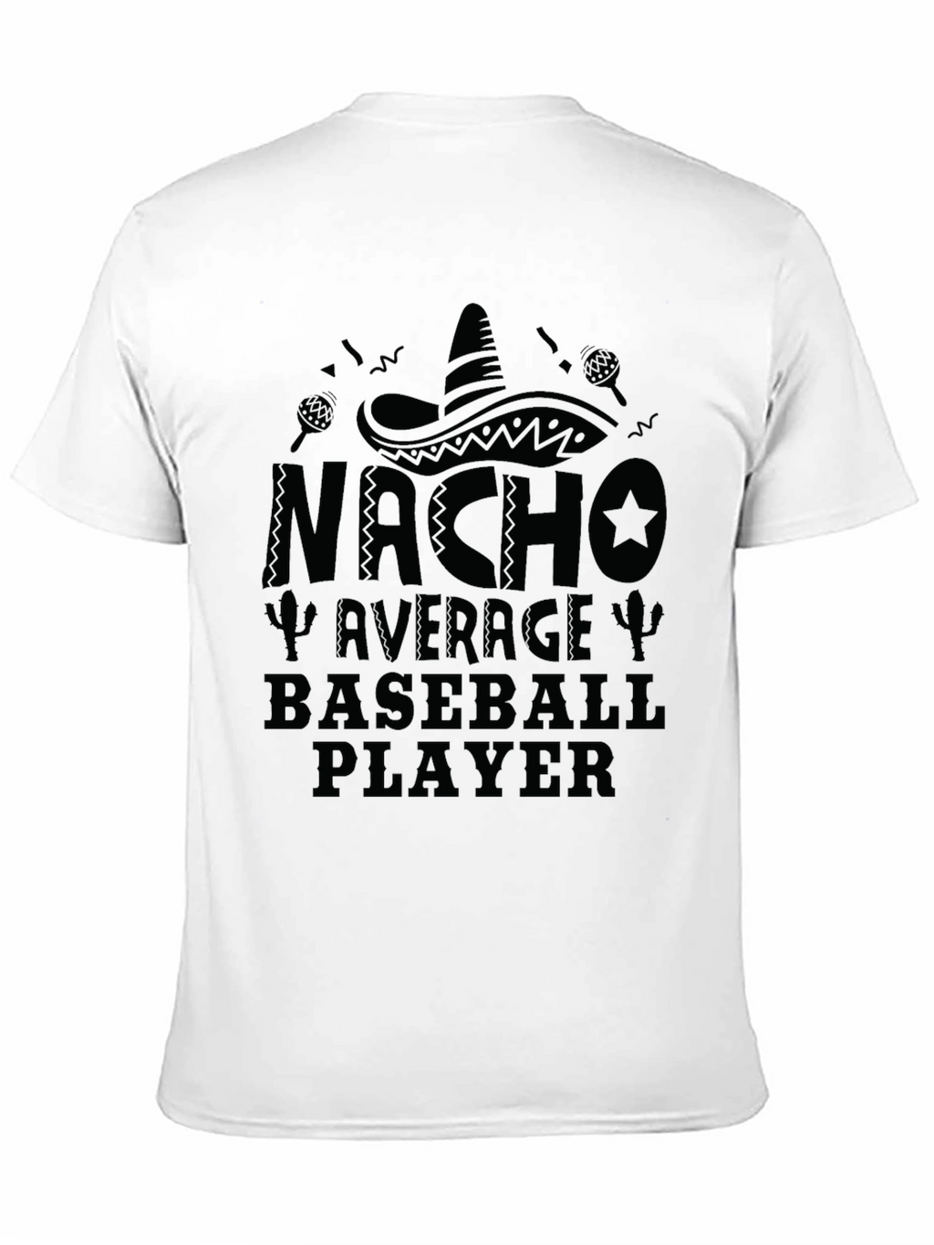 Nacho Average Baseball Player Black T-Shirt