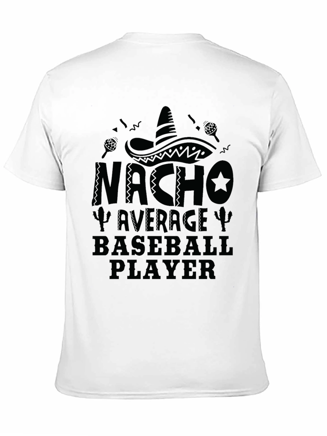 Nacho Average Baseball Player Black T-Shirt