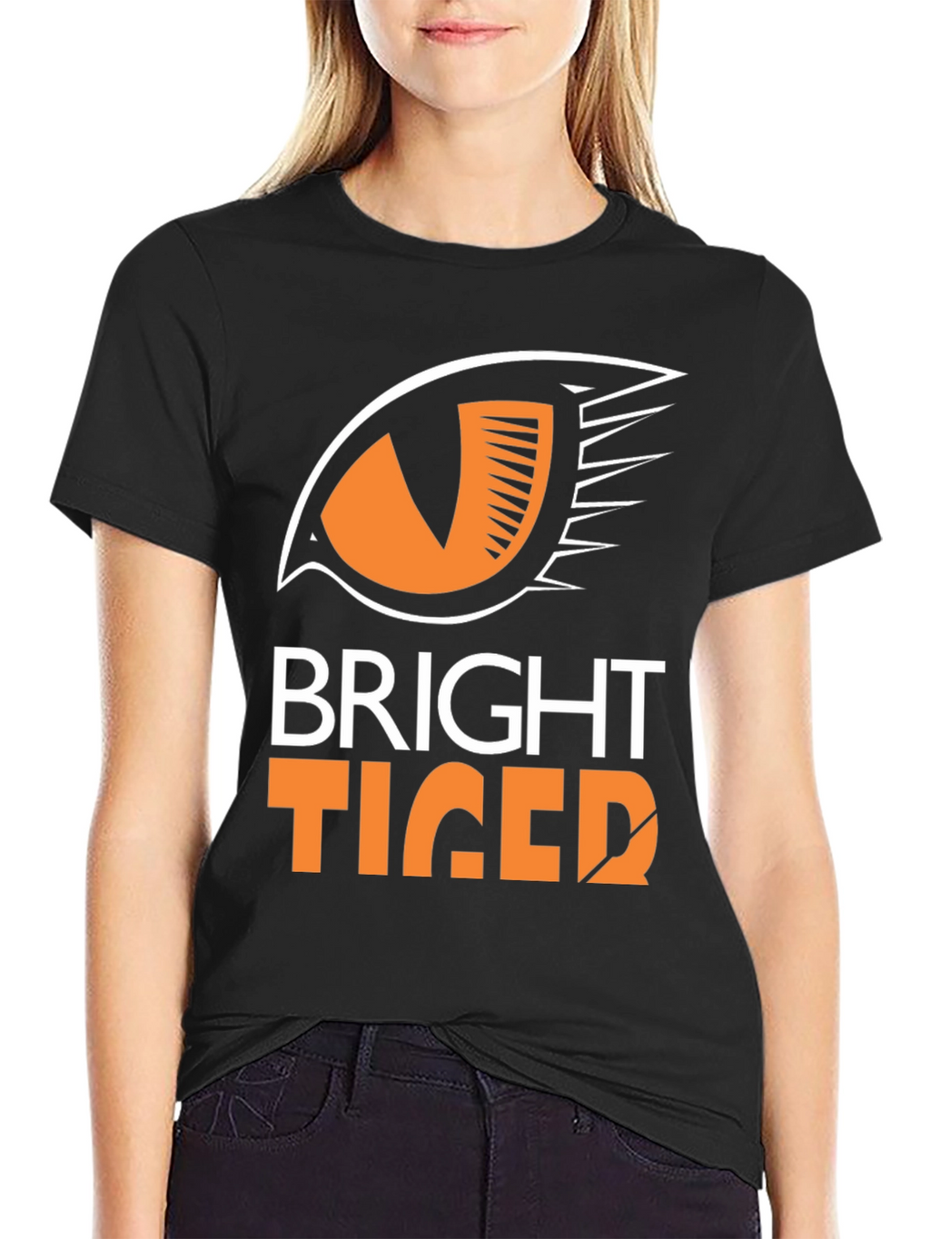 Bright Tiger Graphic Tee - Stylish Black T-Shirt