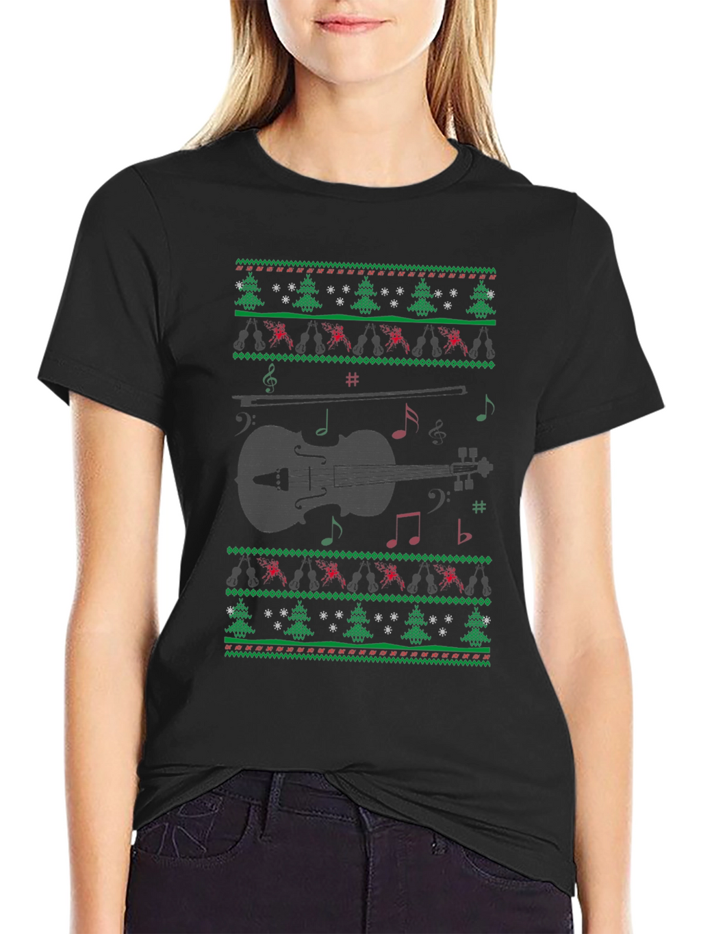 Musical Violin Christmas Sweater T-Shirt