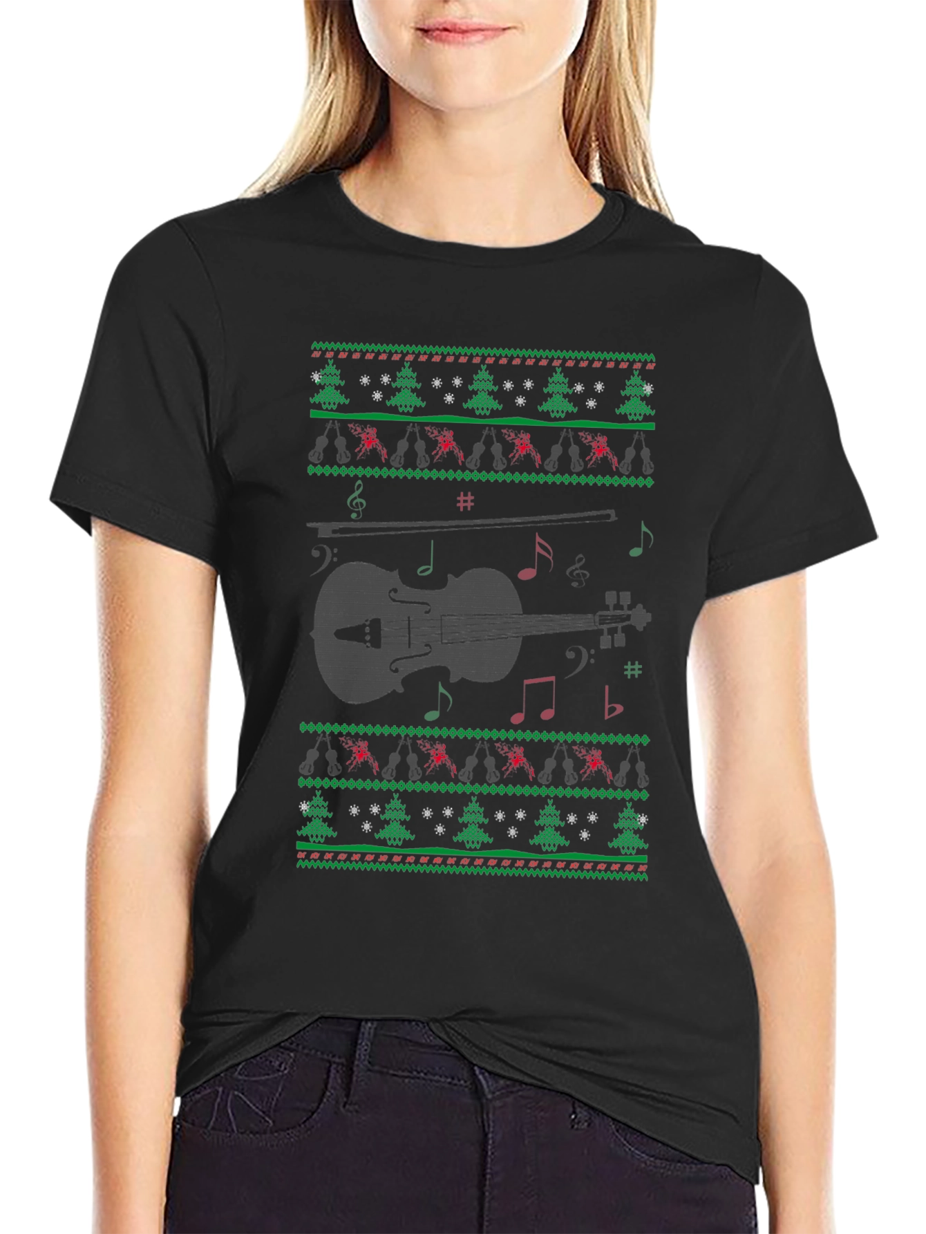 Musical Violin Christmas Sweater T-Shirt