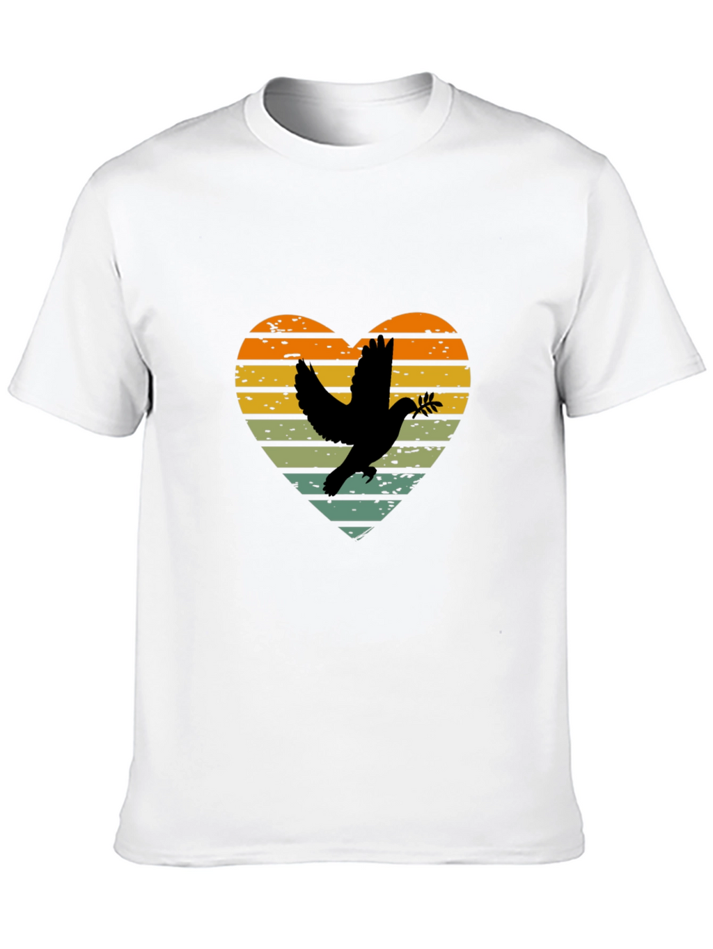 Dove Heart Graphic T-Shirt - Peace & Love Design
