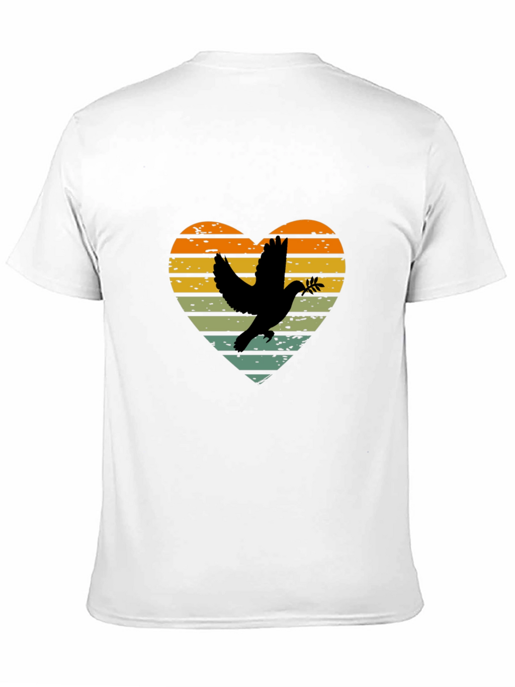 Dove Heart Graphic T-Shirt - Peace & Love Design