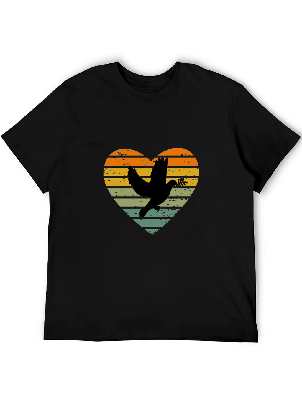 Dove Heart Graphic T-Shirt - Peace & Love Design