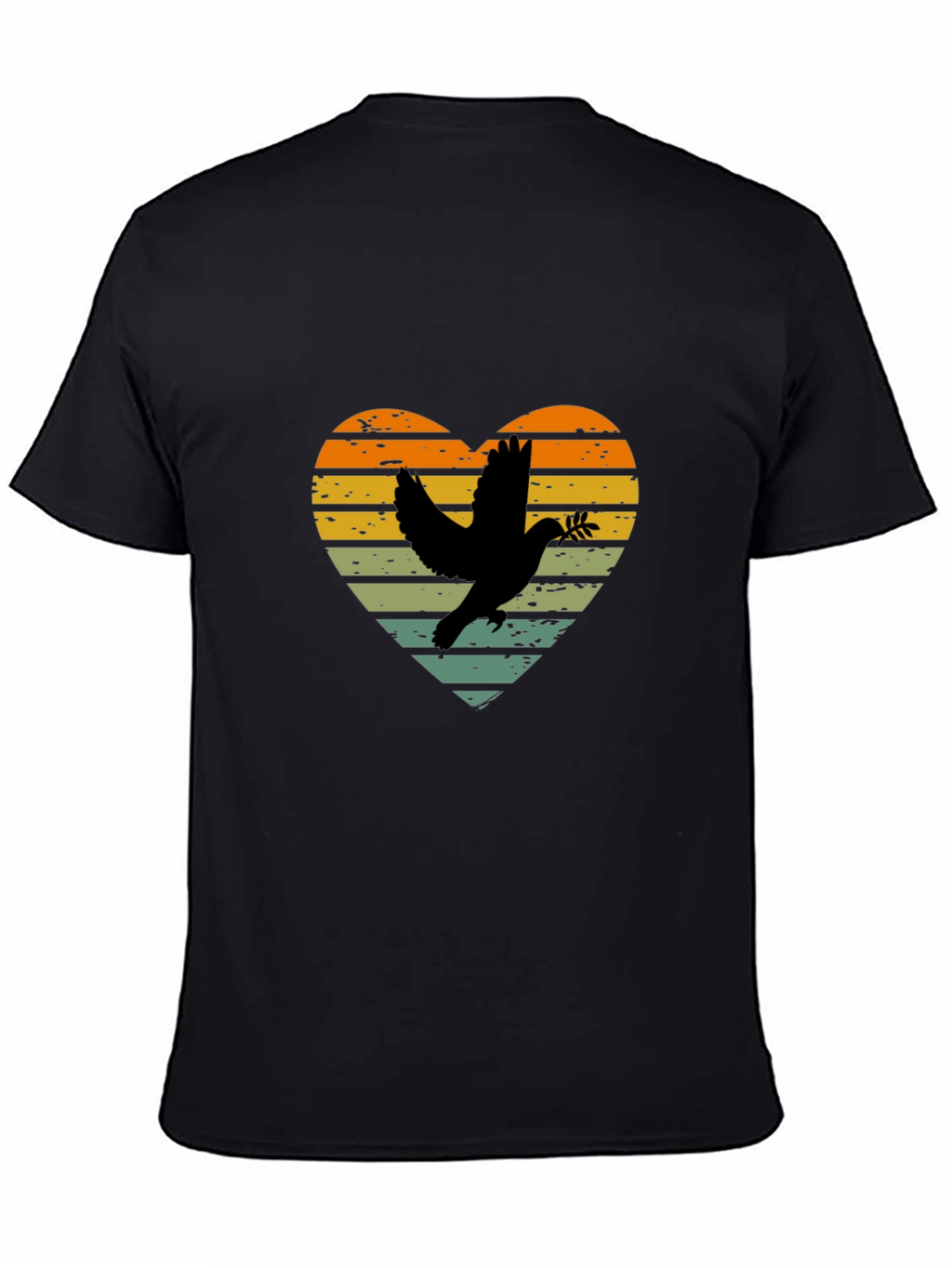 Dove Heart Graphic T-Shirt - Peace & Love Design