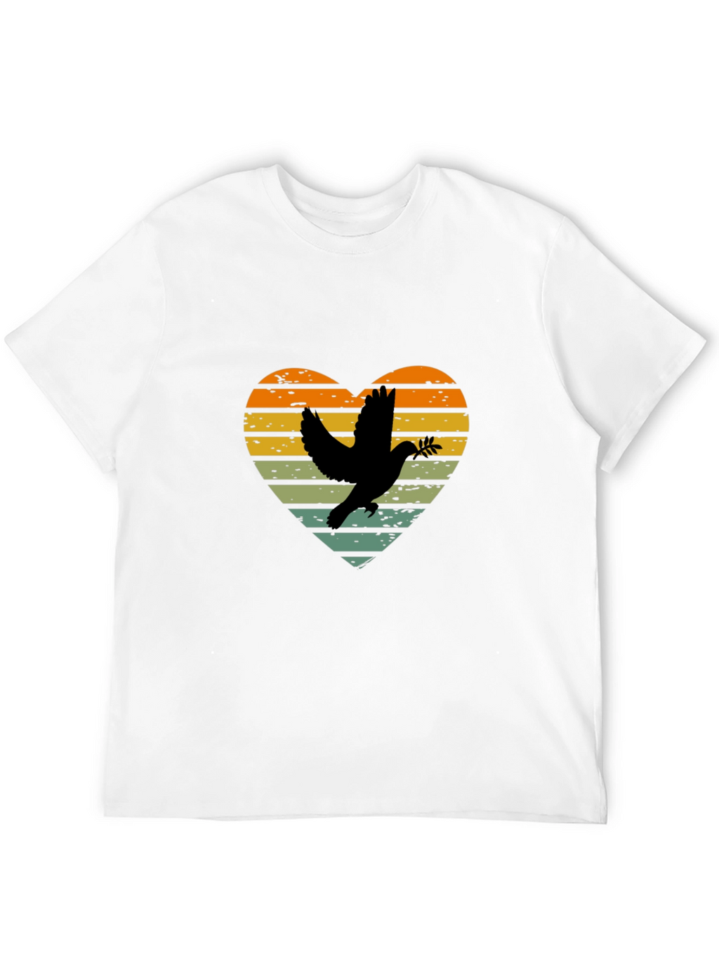 Dove Heart Graphic T-Shirt - Peace & Love Design