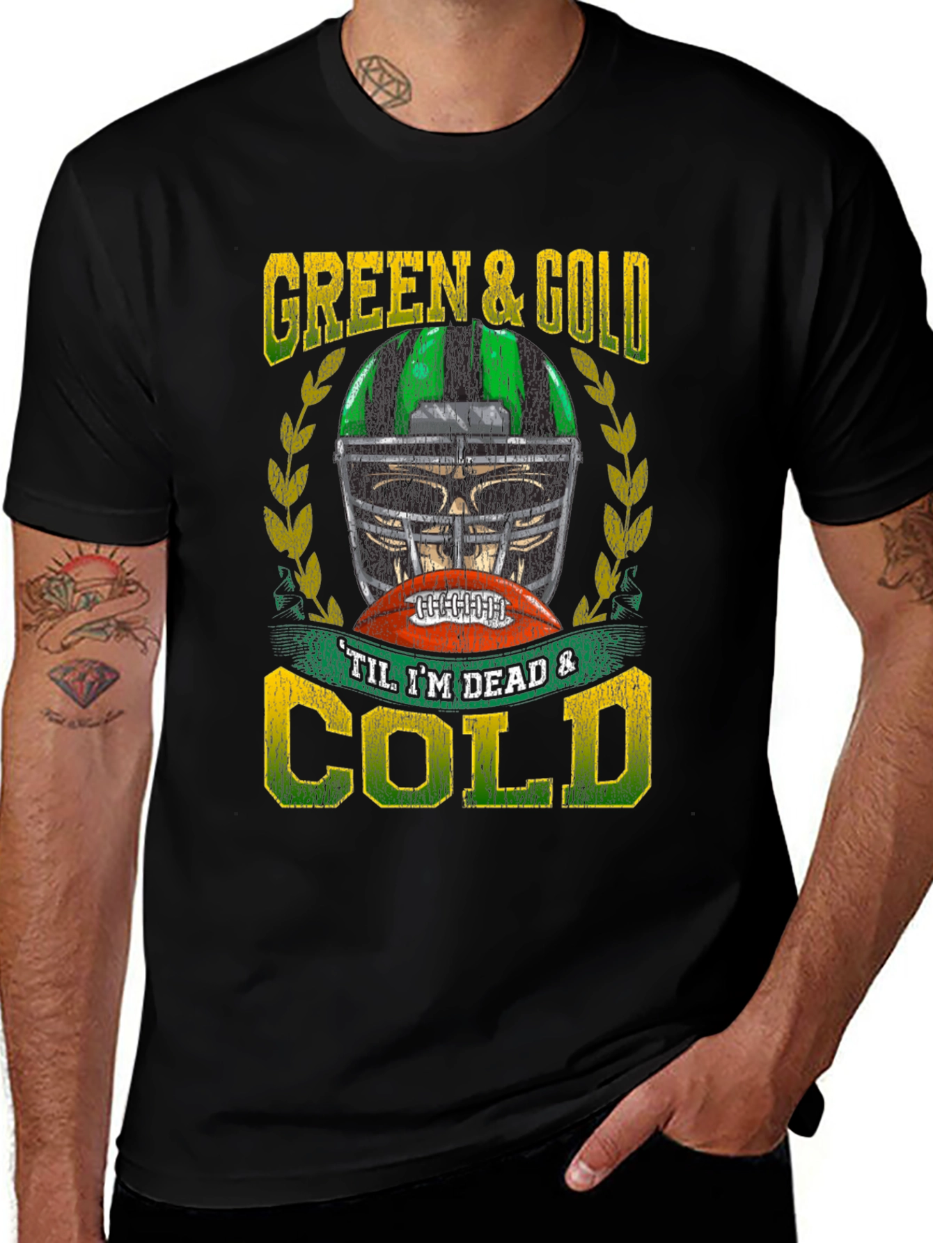 Green & Gold Football T-Shirt