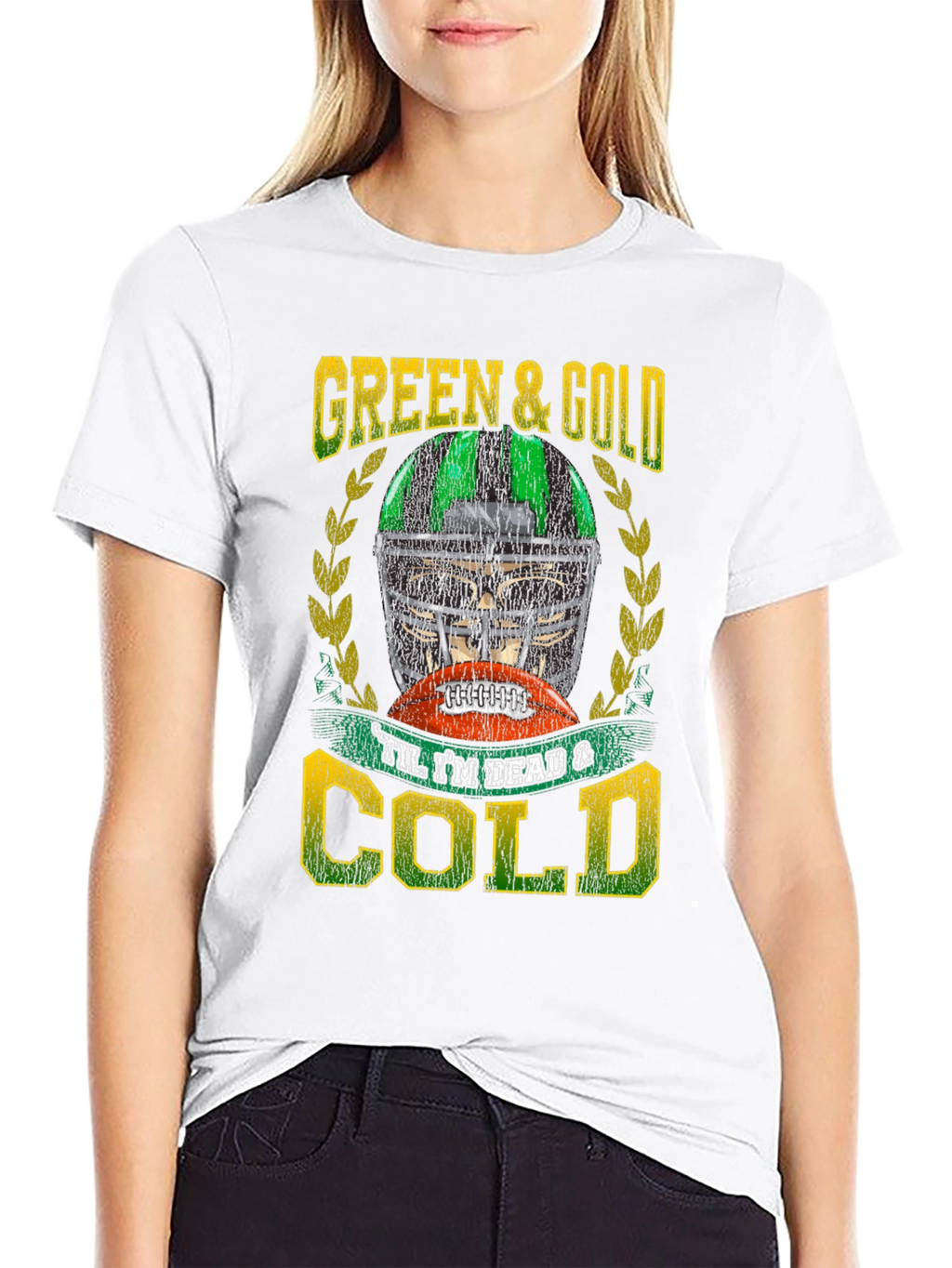Green & Gold Football T-Shirt