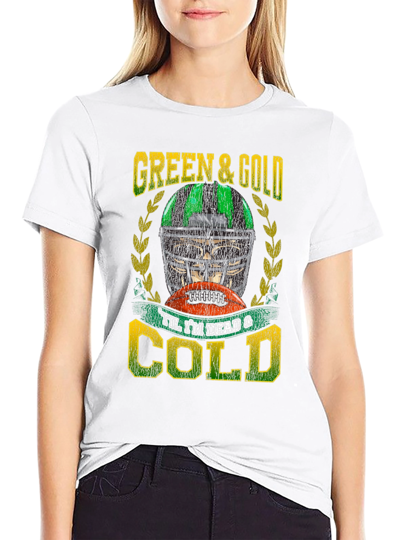 Green & Gold Football T-Shirt