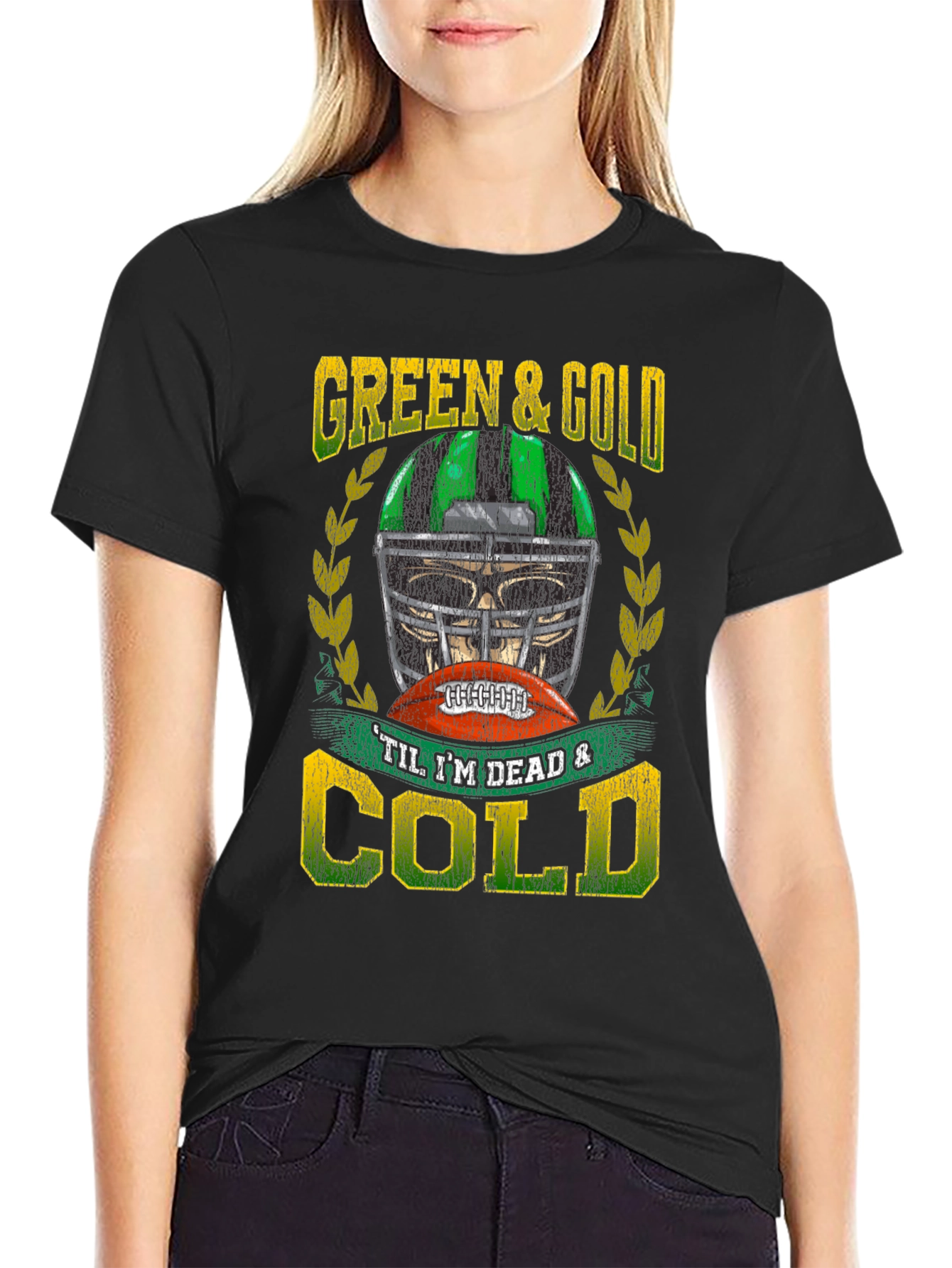 Green & Gold Football T-Shirt