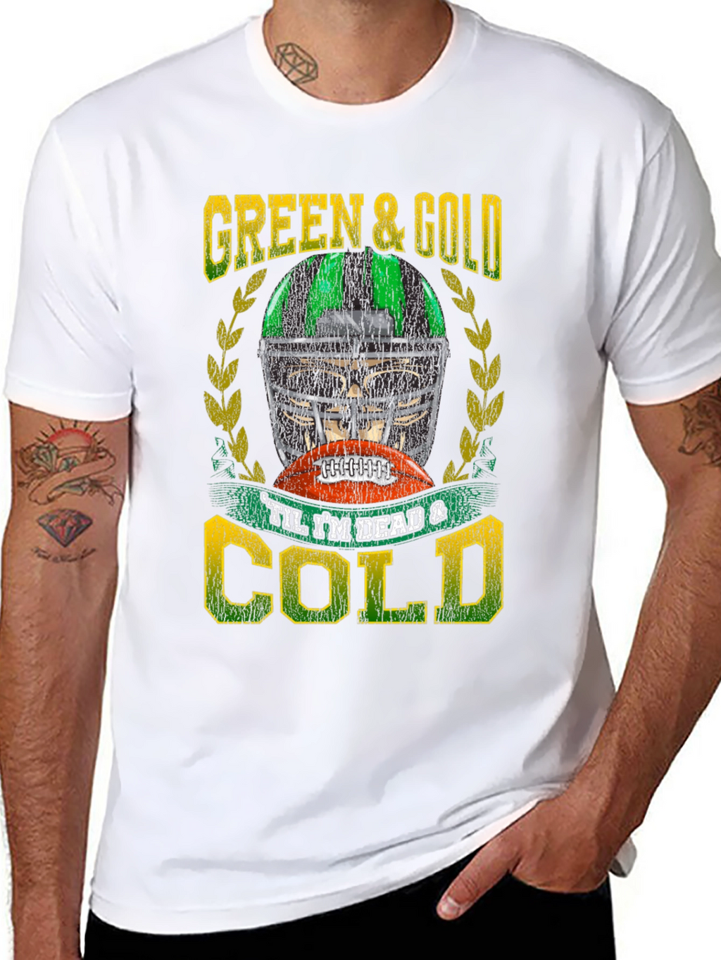 Green & Gold Football T-Shirt