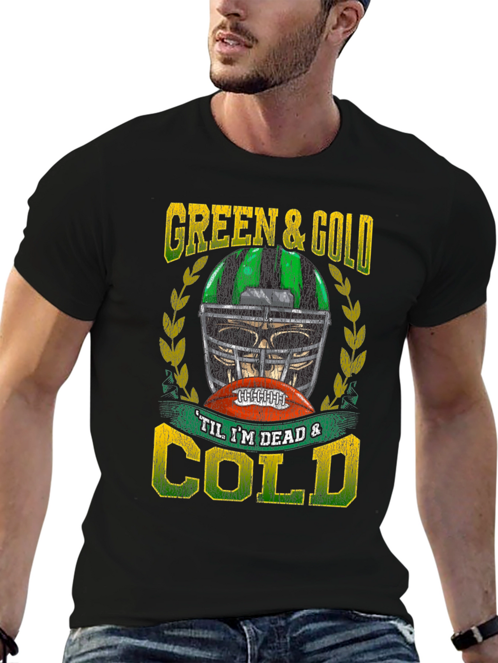 Green & Gold Football T-Shirt