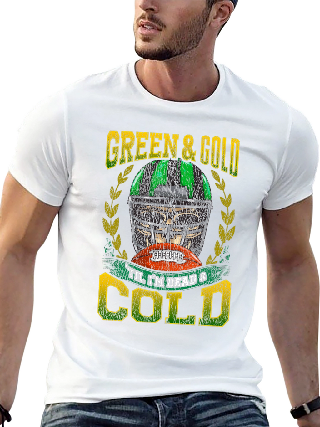 Green & Gold Football T-Shirt