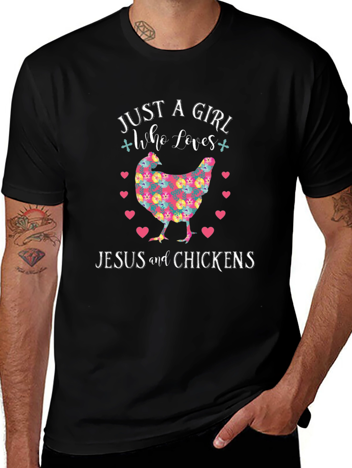Just a Girl Who Loves Jesus and Chickens T-Shirt