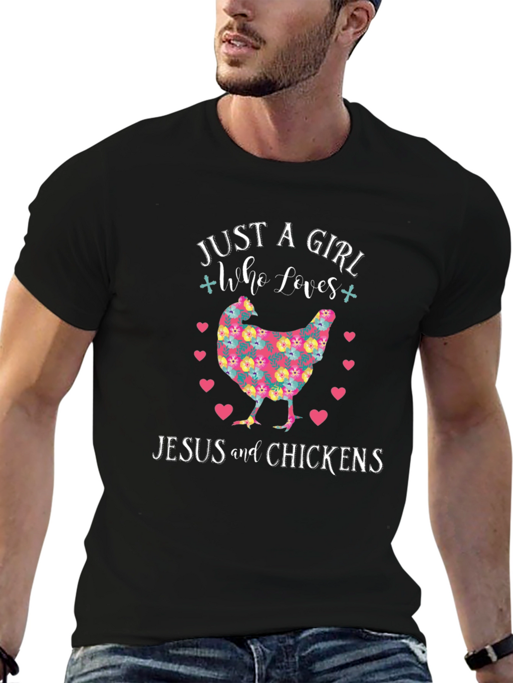 Just a Girl Who Loves Jesus and Chickens T-Shirt