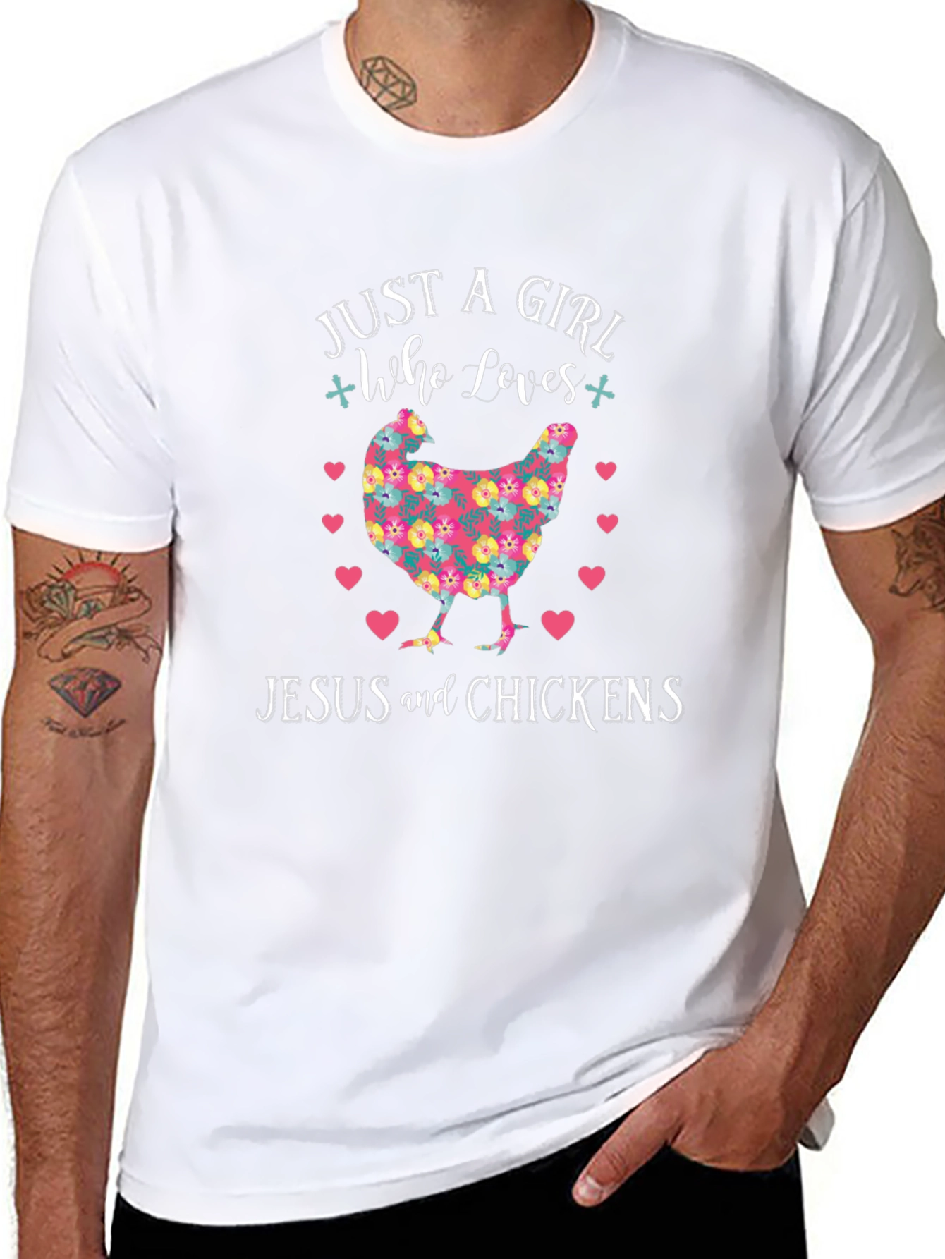 Just a Girl Who Loves Jesus and Chickens T-Shirt