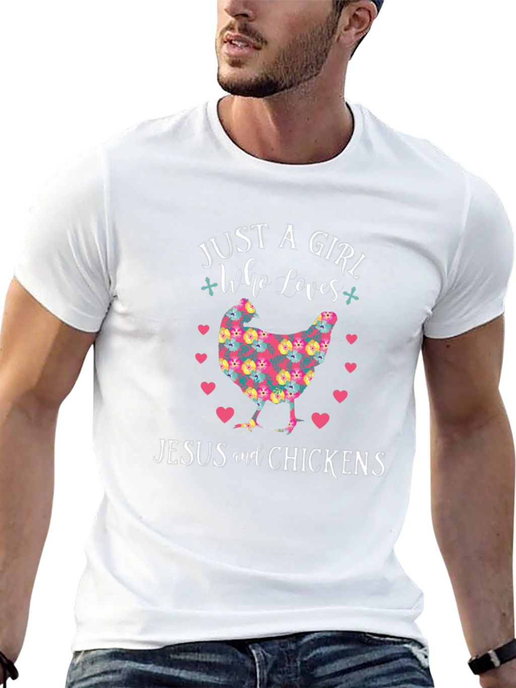 Just a Girl Who Loves Jesus and Chickens T-Shirt