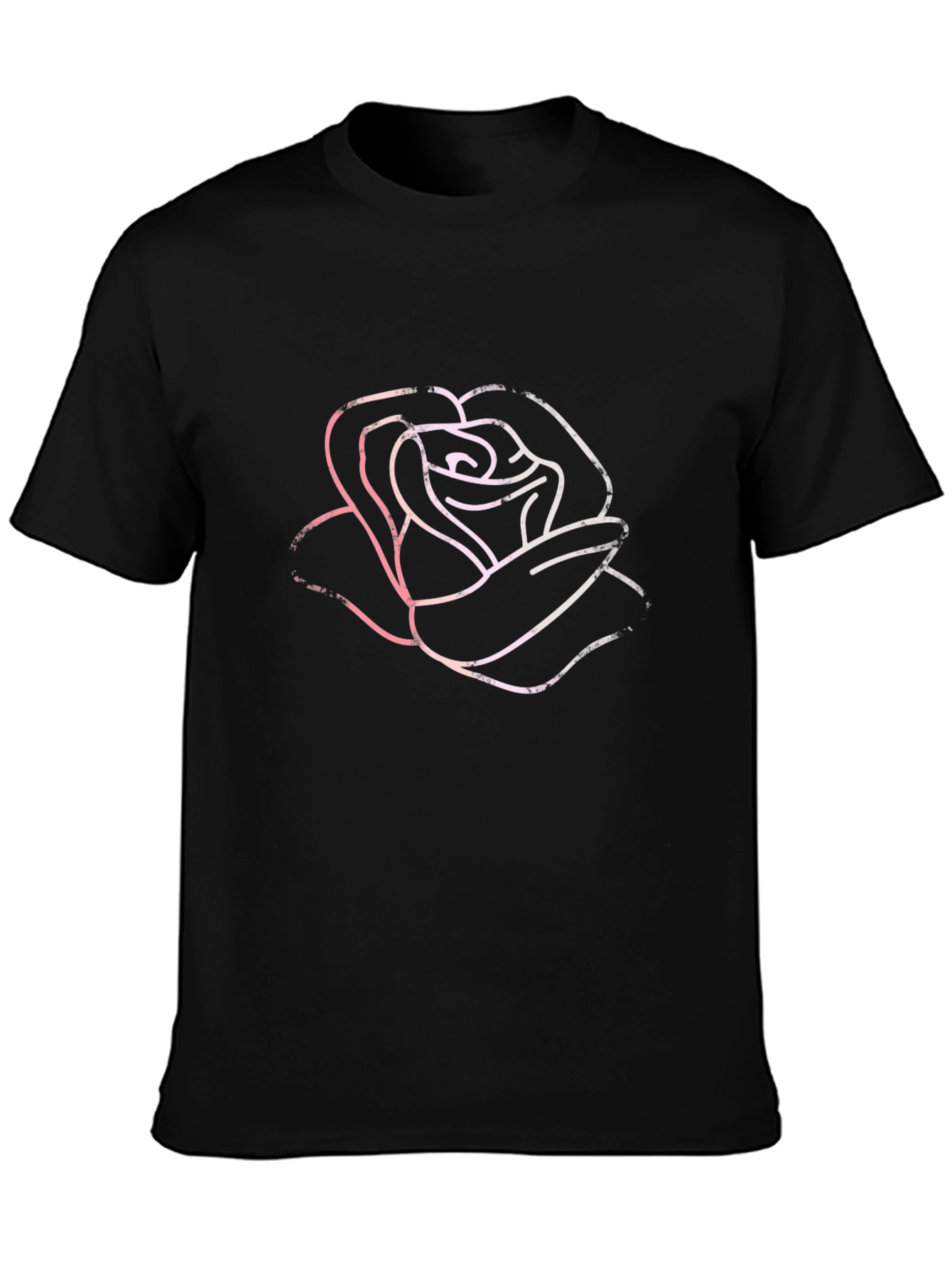 Rose Graphic Tee - Stylish Black Cotton T-Shirt