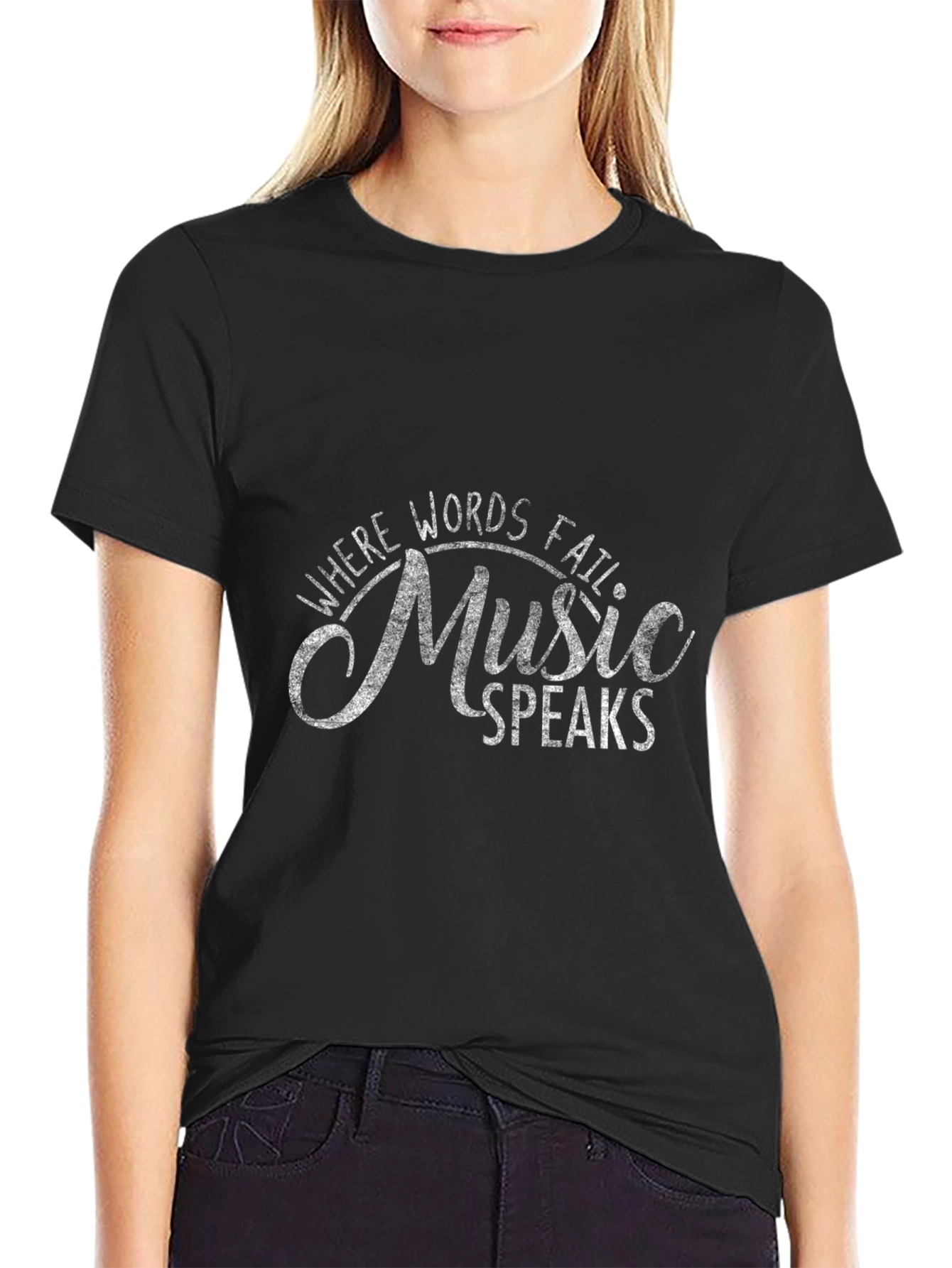 Music Speaks T-Shirt - Black Graphic Tee