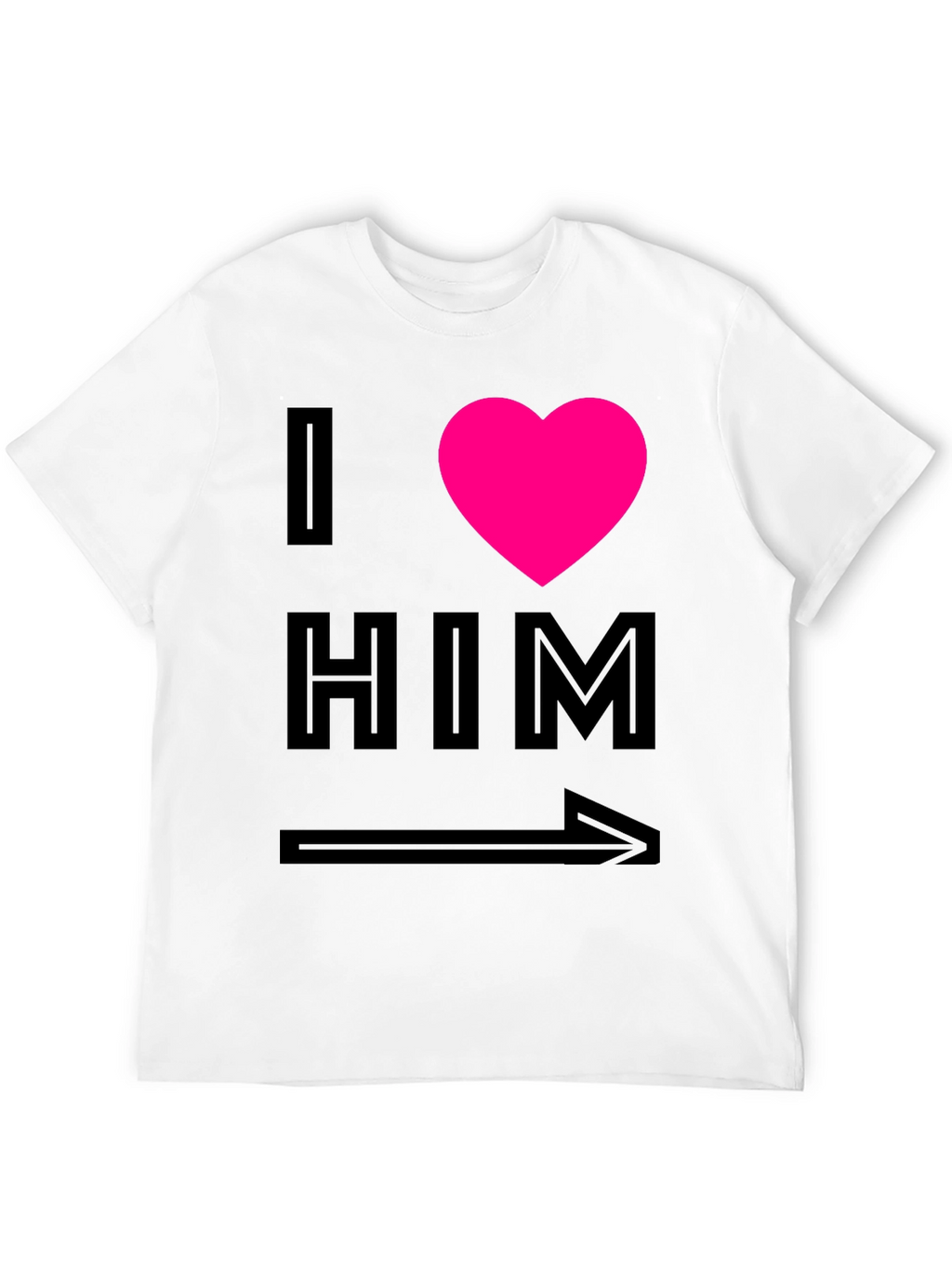 I Heart Him Graphic Tee - Black Unisex T-Shirt