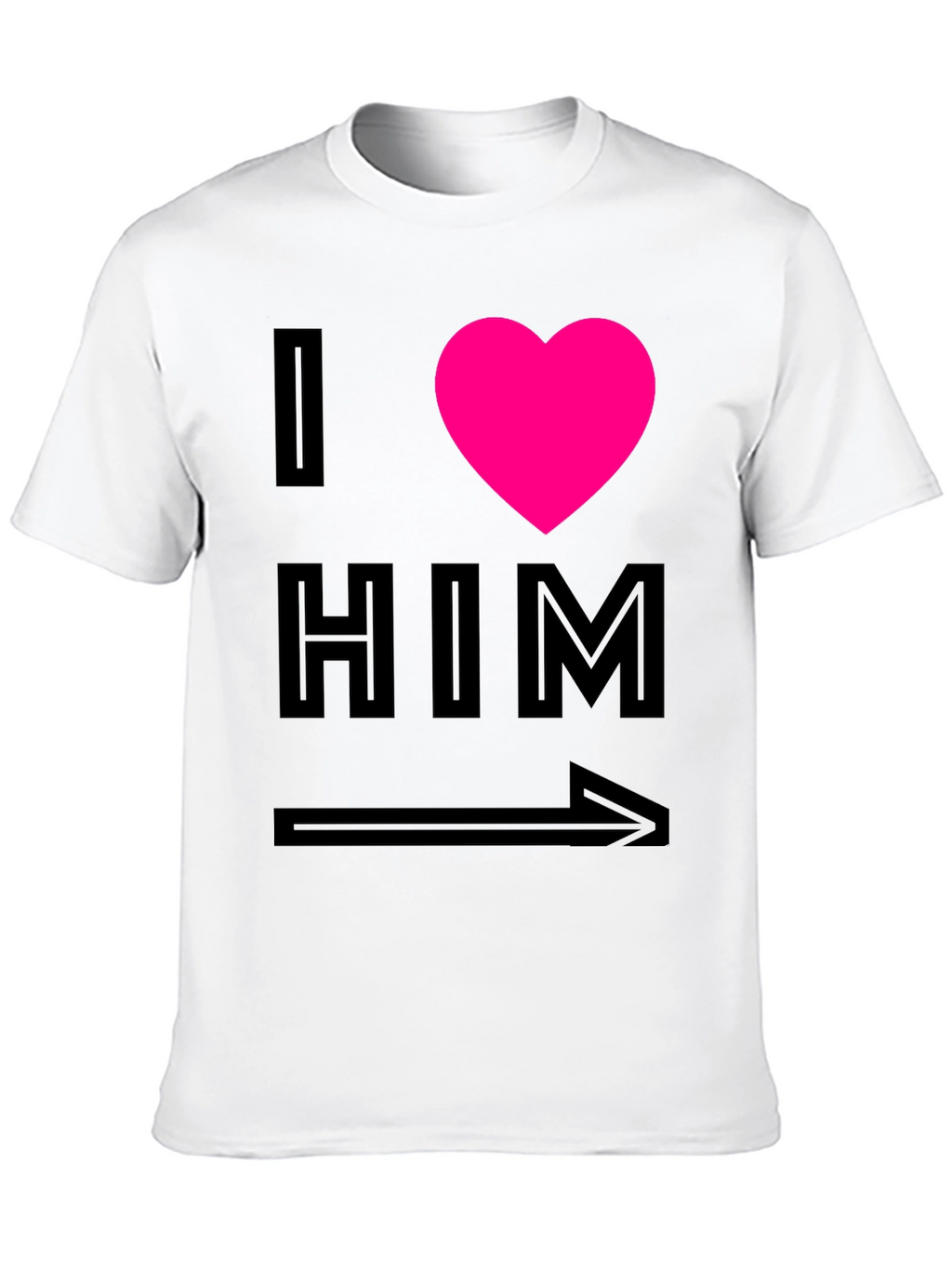 I Heart Him Graphic Tee - Black Unisex T-Shirt