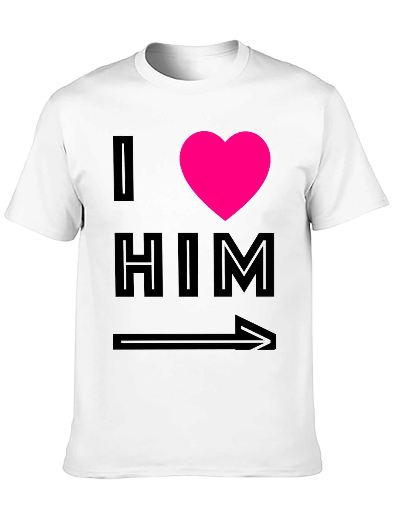 I Heart Him Graphic Tee - Black Unisex T-Shirt