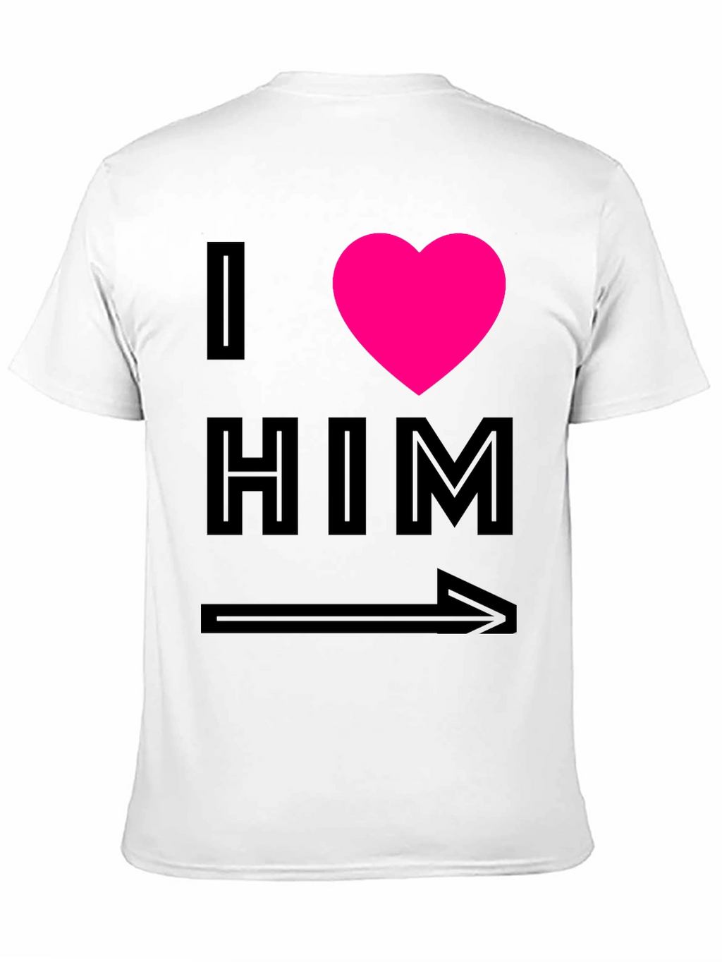 I Heart Him Graphic Tee - Black Unisex T-Shirt