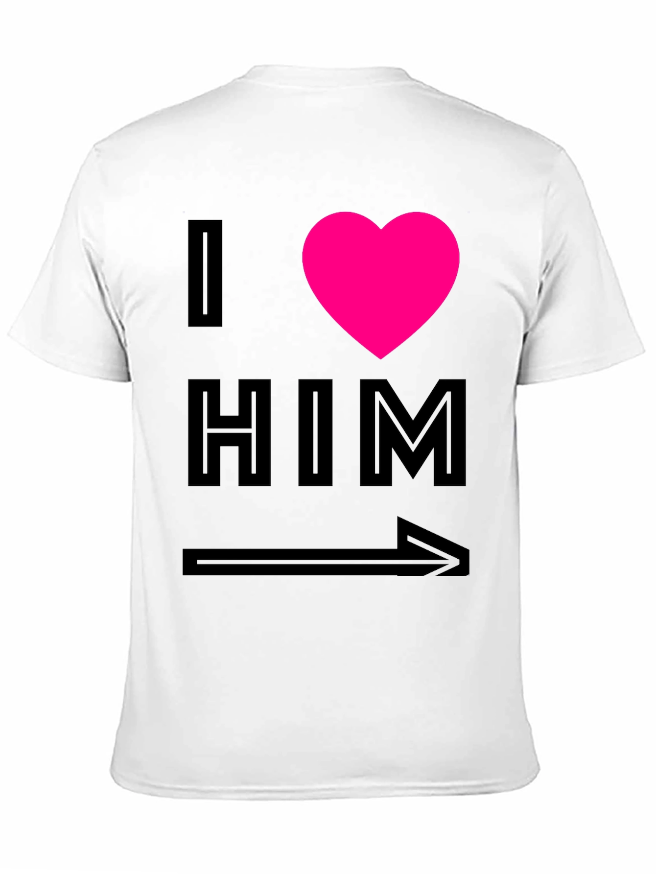 I Heart Him Graphic Tee - Black Unisex T-Shirt
