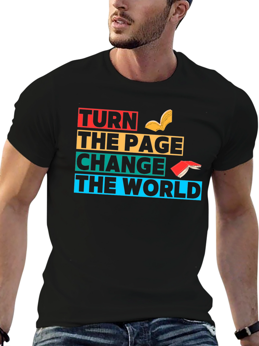 Turn The Page Change The World Graphic T-Shirt