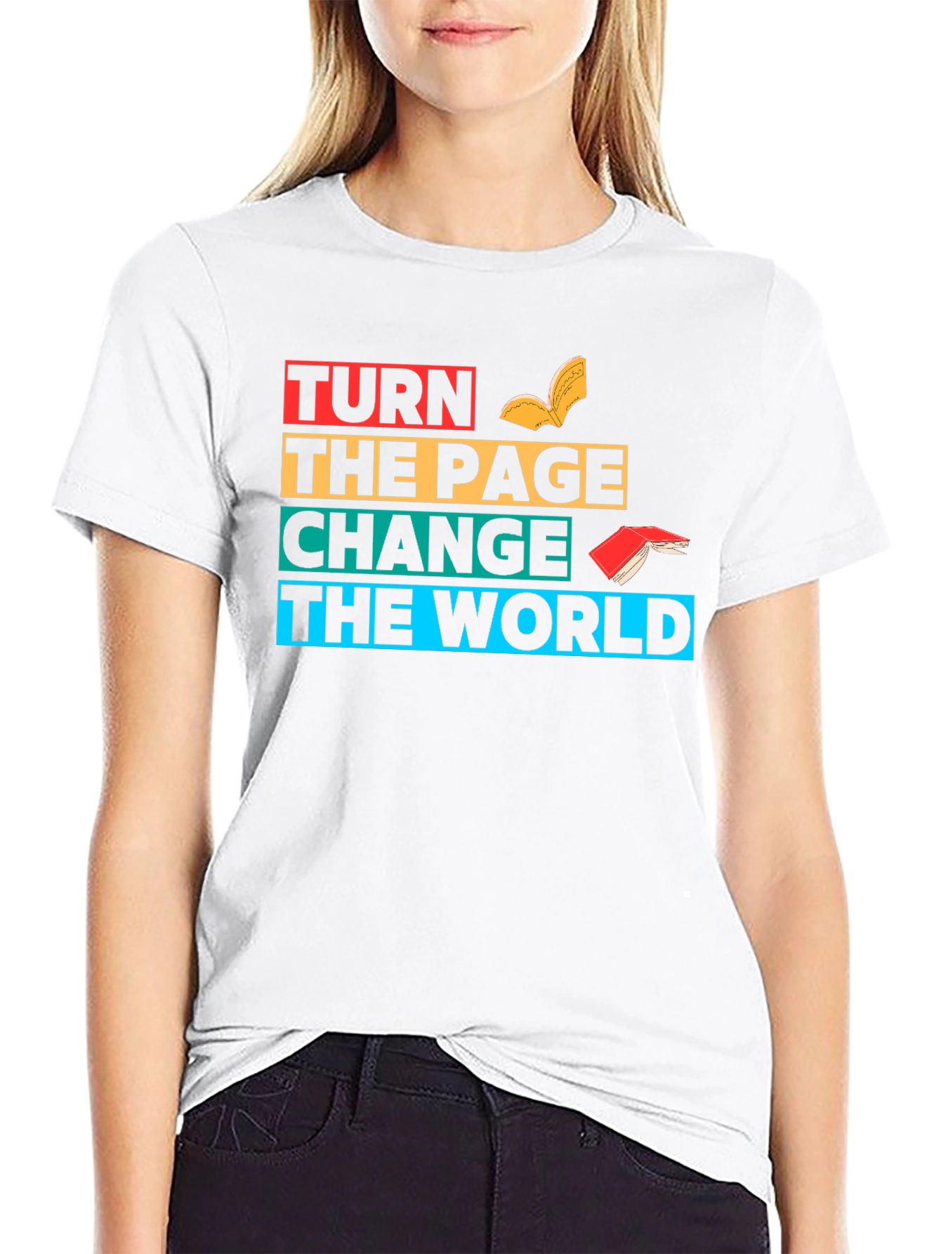 Turn The Page Change The World Graphic T-Shirt