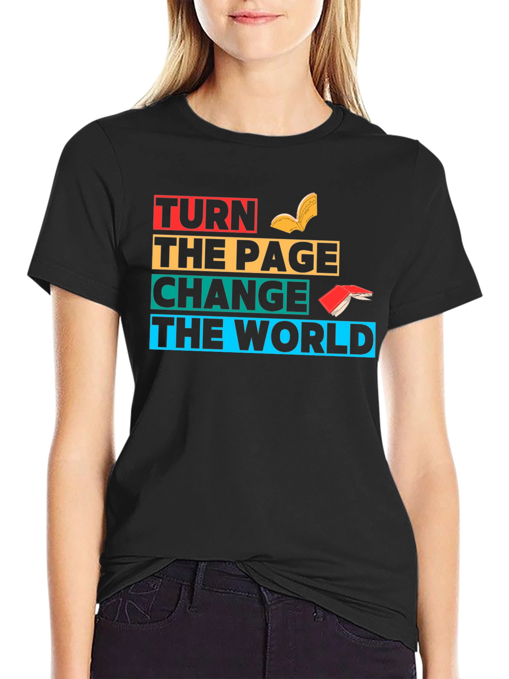 Turn The Page Change The World Graphic T-Shirt