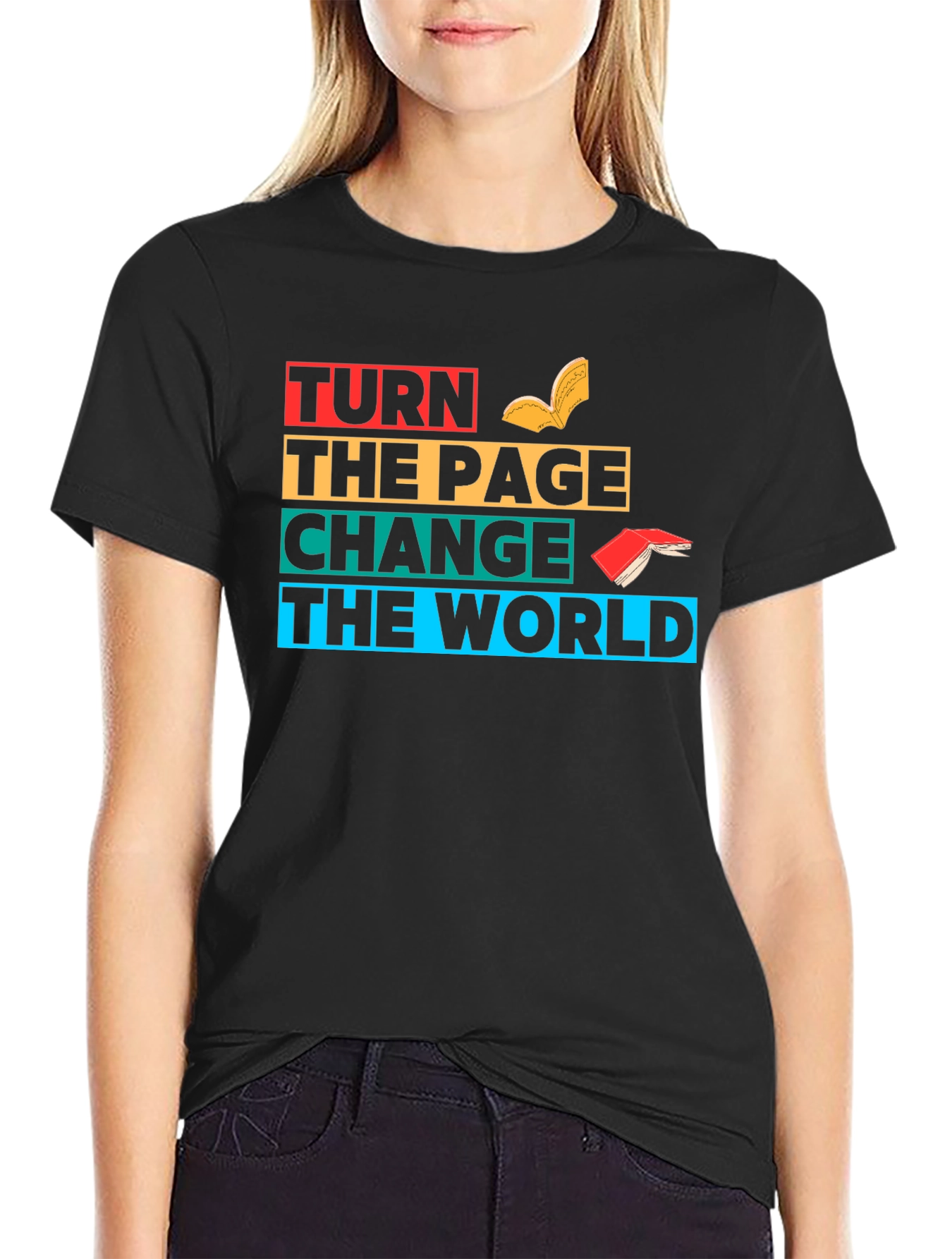 Turn The Page Change The World Graphic T-Shirt