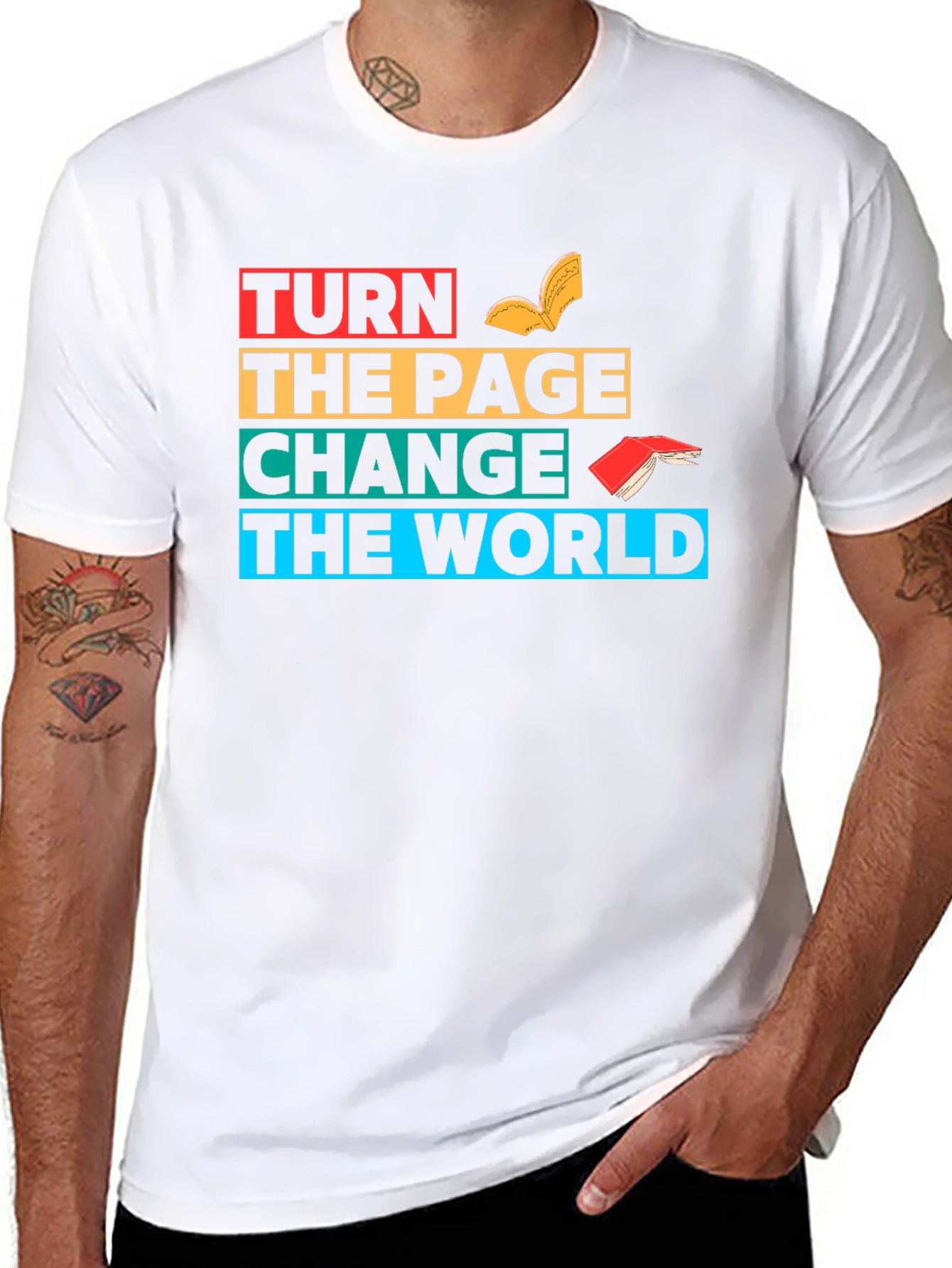 Turn The Page Change The World Graphic T-Shirt