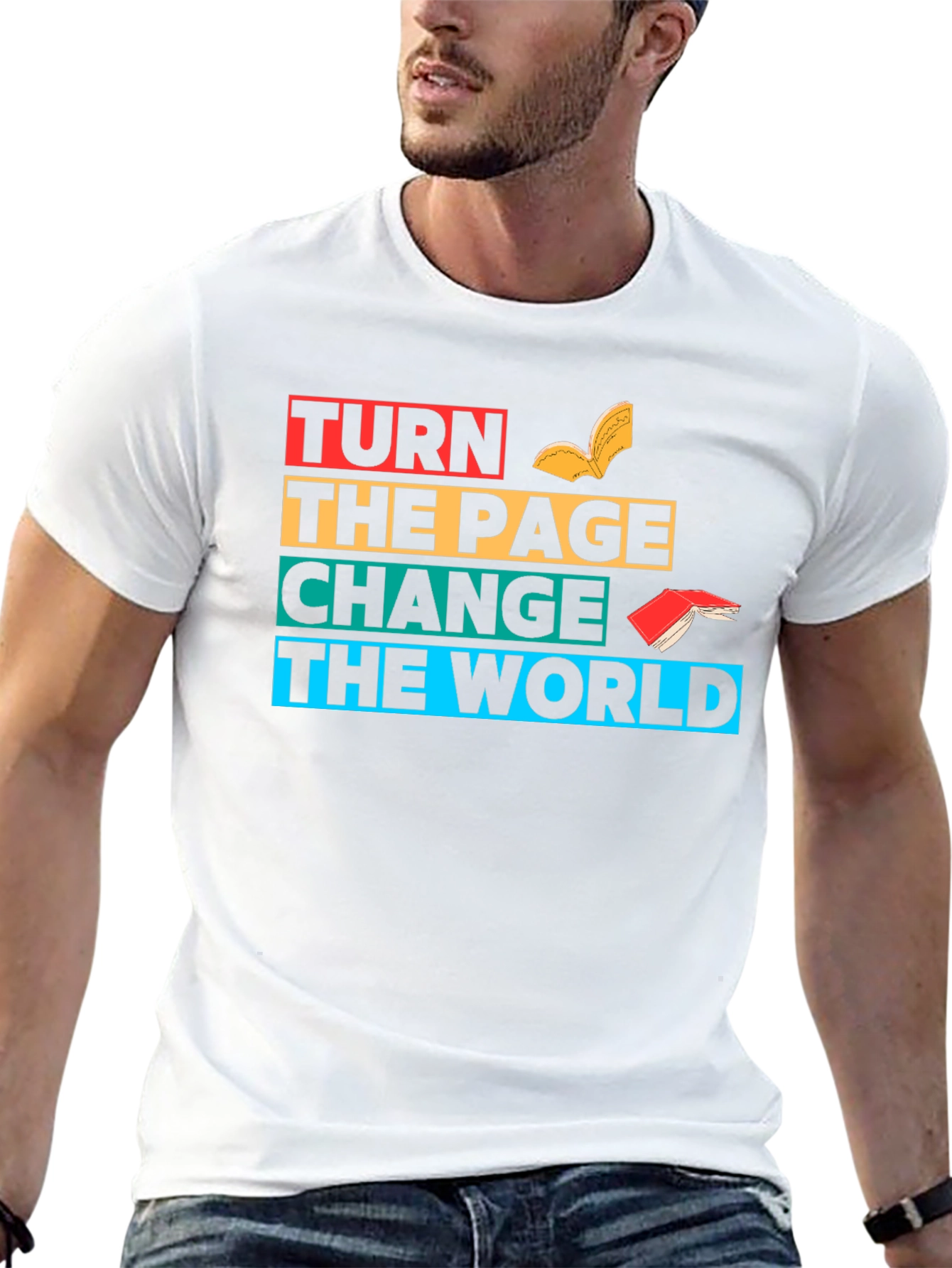 Turn The Page Change The World Graphic T-Shirt