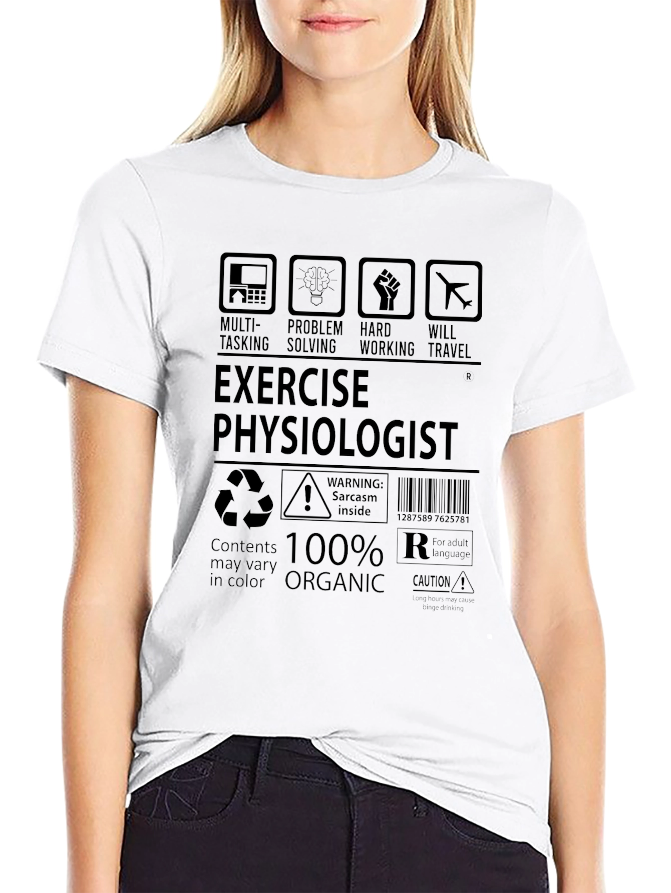 Exercise Physiologist 100% Organic Black T-Shirt