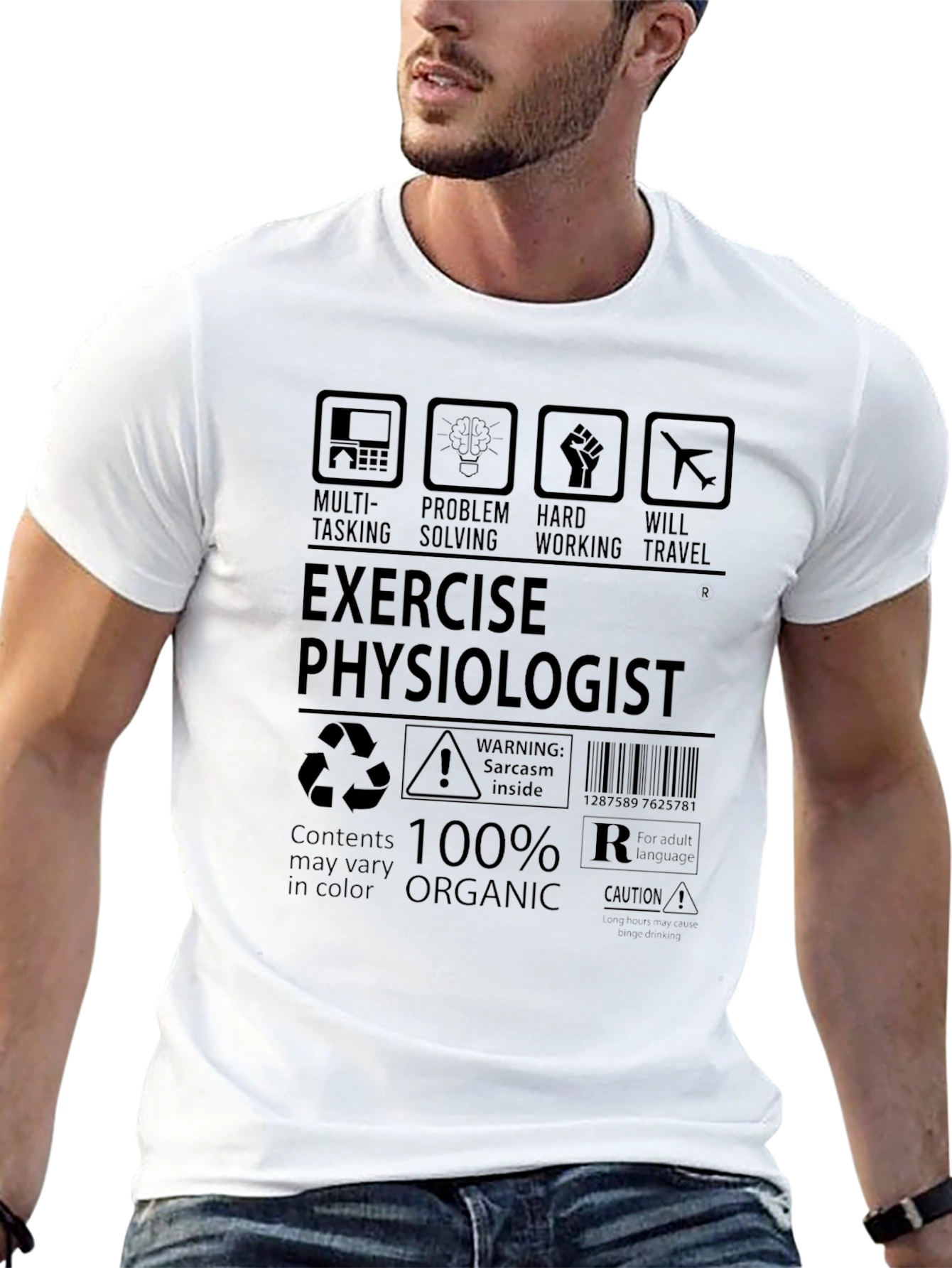 Exercise Physiologist 100% Organic Black T-Shirt