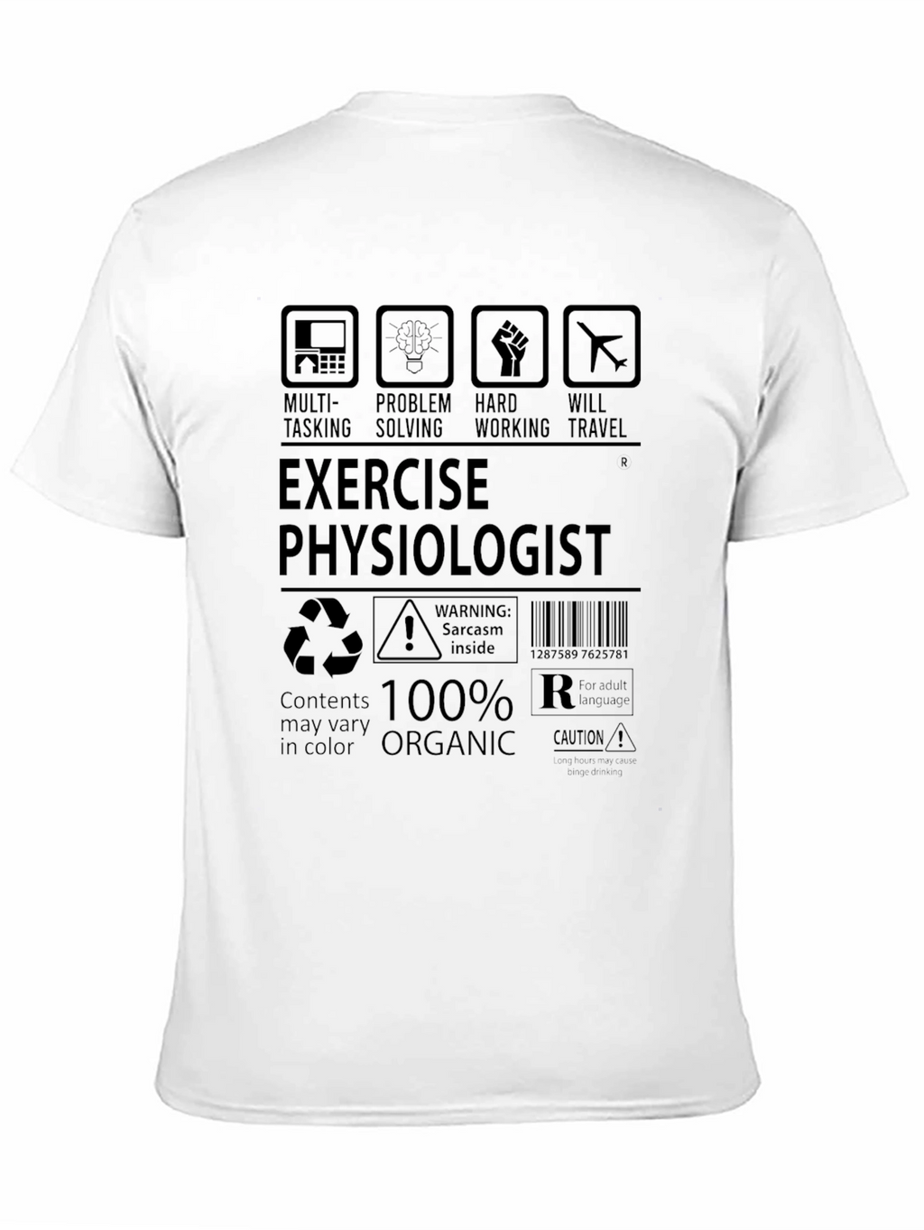 Exercise Physiologist 100% Organic Black T-Shirt