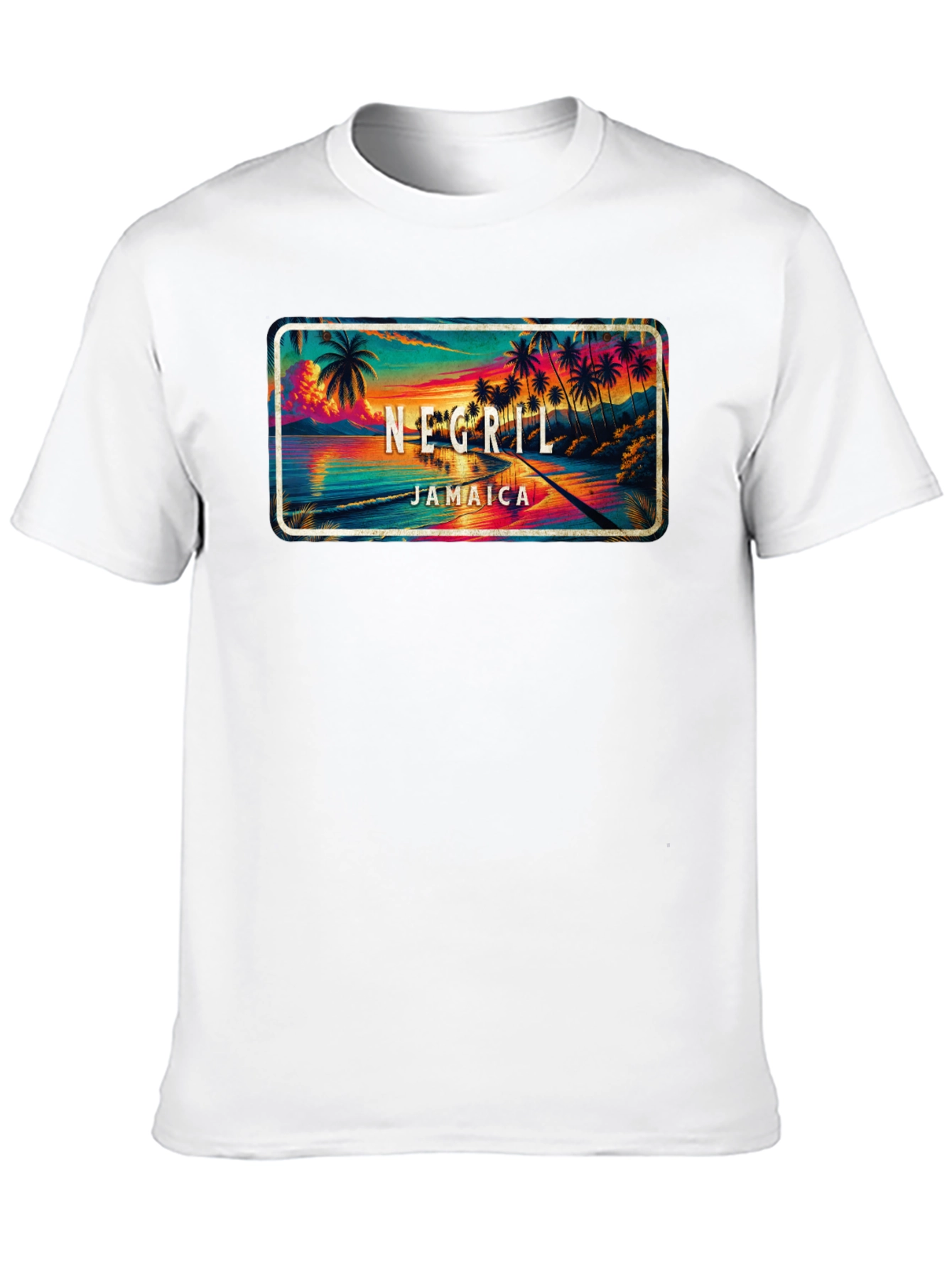 Negril Jamaica Graphic T-Shirt - Tropical Beach Design