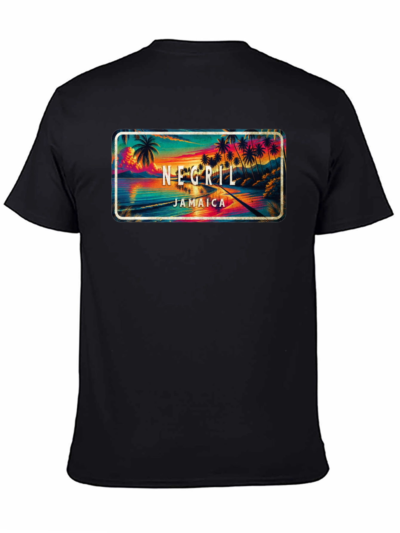 Negril Jamaica Graphic T-Shirt - Tropical Beach Design