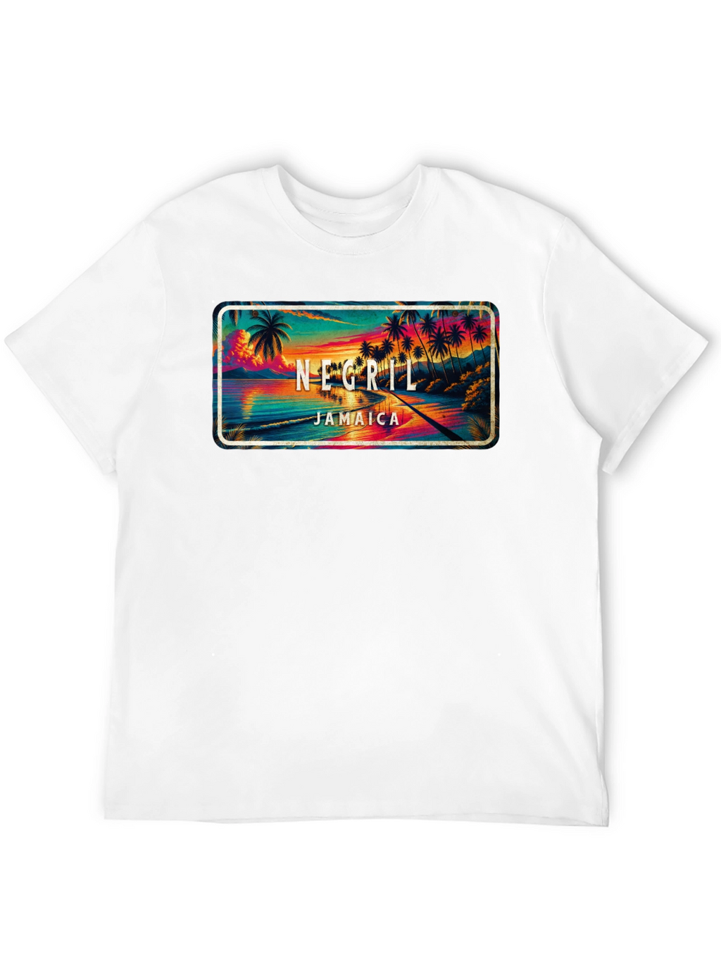 Negril Jamaica Graphic T-Shirt - Tropical Beach Design